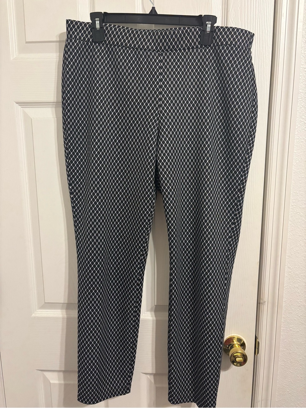 new directions Black and White Geometric Straight-Leg Pants